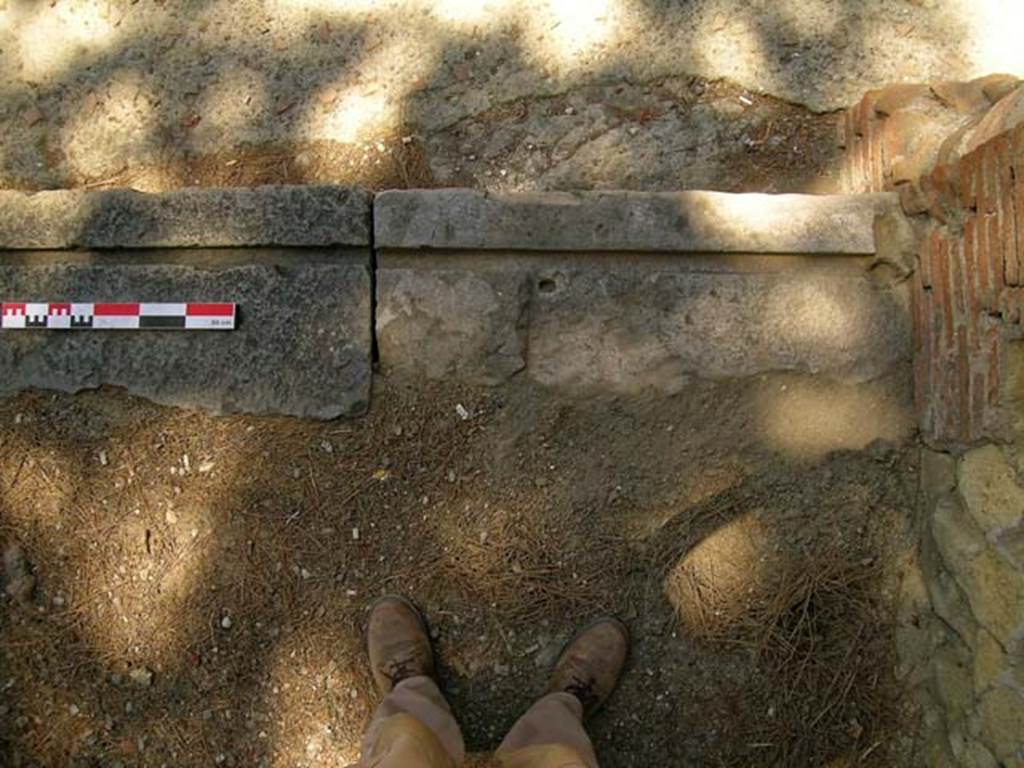 V.34, Herculaneum. May 2006. Looking south across threshold at west end. Photo courtesy of Nicolas Monteix.